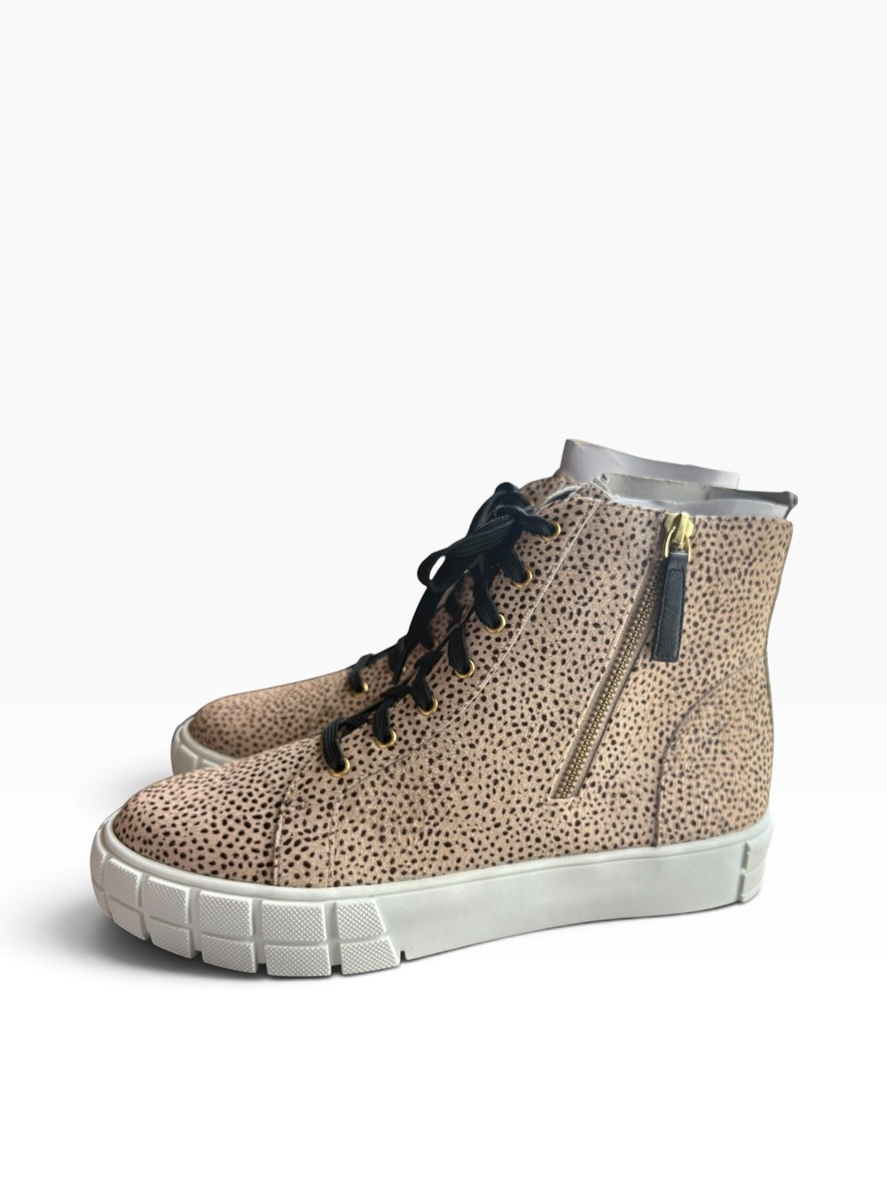 LINEA Paolo GIO Haircalf Leopard Print High-Top Sneakers – [Size 9.5]